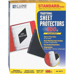 C-LINE - 100 Piece Clear Sheet Protectors-Ring Binder - 11" High x 8-1/2" Wide - Benchmark Tooling