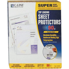 C-LINE - 50 Piece Clear Sheet Protectors-Ring Binder - 11" High x 8-1/2" Wide - Benchmark Tooling