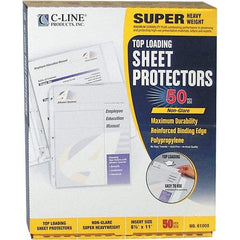 C-LINE - 50 Piece Clear Sheet Protectors-Ring Binder - 11" High x 8-1/2" Wide - Benchmark Tooling