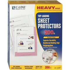 C-LINE - 200 Piece Clear Sheet Protectors-Ring Binder - 11" High x 8-1/2" Wide - Benchmark Tooling