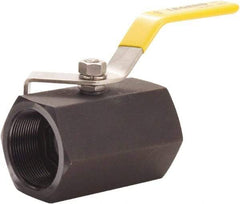 Legend Valve - 1-1/4" Pipe, Standard Port, Carbon Steel Standard Ball Valve - 1 Piece, FNPT x FNPT Ends, Lever Handle, 1,500 WOG, 150 WSP - Benchmark Tooling