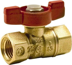 Legend Valve - 1/8" Pipe, Standard Port, Brass Standard Ball Valve - 2 Piece, FNPT x FNPT Ends, Tee Handle, 400 WOG, 125 WSP - Benchmark Tooling