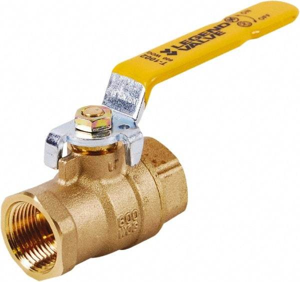 Legend Valve - 1/2" Pipe, Full Port, Brass UL, CSA, FM, NSF Approved Ball Valve - 2 Piece, FIP x FIP Ends, Lever Handle, 600 WOG, 150 WSP - Benchmark Tooling