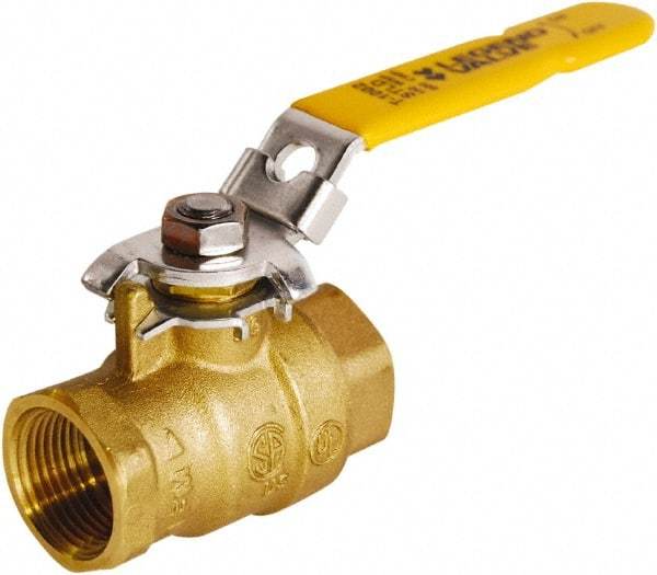 Legend Valve - 2" Pipe, Full Port, Brass Full Port Ball Valve - 2 Piece, FNPT x FNPT Ends, Locking Lever Handle, 600 WOG, 150 WSP - Benchmark Tooling