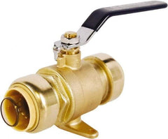 Legend Valve - 1" Pipe, Full Port, Lead Free Brass Full Port Ball Valve - 2 Piece, Push-to-Connect x Push-to-Connect x Push-to-Connect Ends, Lever Handle, 200 WOG - Benchmark Tooling