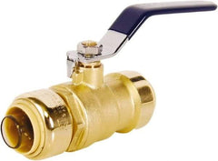 Legend Valve - 1" Pipe, Full Port, Lead Free Brass Full Port Ball Valve - 2 Piece, Push-to-Connect x FNPT Ends, Lever Handle, 200 WOG - Benchmark Tooling