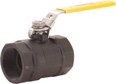 Legend Valve - 1" Pipe, Large Port, Carbon Steel Standard Ball Valve - 2 Piece, FNPT x FNPT Ends, Locking Lever Handle, 2,000 WOG, 150 WSP - Benchmark Tooling