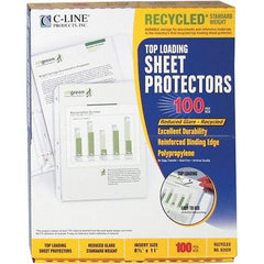 C-LINE - 100 Piece Clear Sheet Protectors-Ring Binder - 11" High x 8-1/2" Wide - Benchmark Tooling