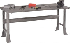 Tennsco - 72 Wide x 36" Deep x 33-1/2" High, 12 Gauge Steel Workbench - Fixed Flared Legs, Medium Gray - Benchmark Tooling