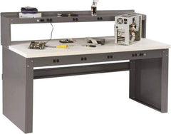 Tennsco - 72 Wide x 36" Deep x 33-1/2" High, Plastic Laminate Workbench - Fixed Legs, Medium Gray - Benchmark Tooling