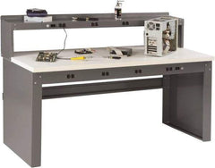 Tennsco - 72 Wide x 30" Deep x 33-1/2" High, Plastic Laminate Workbench - Fixed Legs, Medium Gray - Benchmark Tooling
