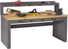 Tennsco - 72 Wide x 30" Deep x 33-1/2" High, Butcher Block Workbench - Fixed Legs, Medium Gray - Benchmark Tooling