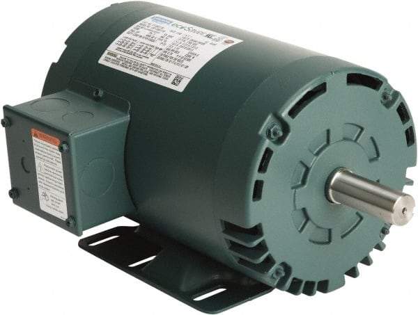 Leeson - 1 Max hp, 1,800 Max RPM, Premium Efficient Electric AC DC Motor - 230/460 V Input, Three Phase, 56HZ Frame, 7/8" Shaft Diam, Rigid Base Mount, ODP Enclosure - Benchmark Tooling