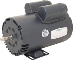 Leeson - 5 Max hp, 3,600 Max RPM, Electric AC DC Motor - 230 V Input, Single Phase, 56Y Frame, 5/8" Shaft Diam, Rigid Base Mount, ODP Enclosure - Benchmark Tooling