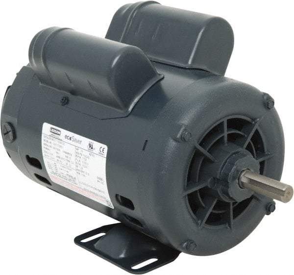 Leeson - 3/4 Max hp, 1,800 Max RPM, Premium Efficient Electric AC DC Motor - 115/230 V Input, Single Phase, 56 Frame, 5/8" Shaft Diam, Rigid Base Mount, ODP Enclosure - Benchmark Tooling