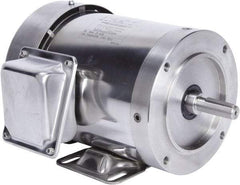 Leeson - 2 Max hp, 3,600 Max RPM, Premium Efficient Electric AC DC Motor - 230/460 V Input, Three Phase, 56HC Frame, 5/8" Shaft Diam, C-Face with Base Mount, TEFC Enclosure - Benchmark Tooling