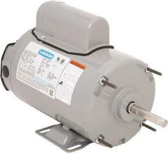 Leeson - 1/3 Max hp, 1,625 Max RPM, Electric AC DC Motor - 115/230 V Input, Single Phase, 48Y Frame, 1/2" Shaft Diam, Rigid Base Mount, TEAO Enclosure - Benchmark Tooling