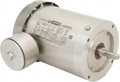 Leeson - 1 Max hp, 1,800 Max RPM, Premium Efficient Electric AC DC Motor - 230/460 V Input, Three Phase, 56C Frame, 5/8" Shaft Diam, C-Face Mount, TEFC Enclosure - Benchmark Tooling