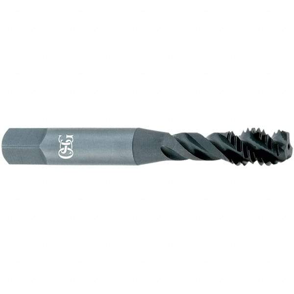 OSG - 1/4-28 UNF 3 Flute Semi-Bottoming Spiral Flute Tap - Powdered Metal, Oxide Finish, 2-1/2" OAL, Right Hand Flute, Right Hand Thread, H7, Series 303 - Benchmark Tooling