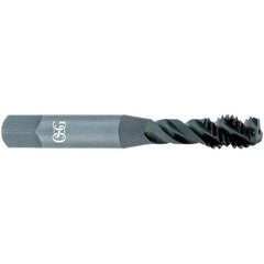 OSG - 1/4-28 UNF 3 Flute Semi-Bottoming Spiral Flute Tap - Powdered Metal, Oxide Finish, 2-1/2" OAL, Right Hand Flute, Right Hand Thread, H7, Series 303 - Benchmark Tooling