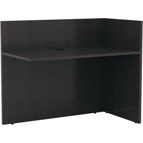 ALERA - Woodgrain Laminate Reception Desk - 44" Wide x 23-5/8" Deep x 41-1/2" High, Espresso - Benchmark Tooling