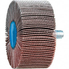 PFERD - 2" Diam x 1" Face Width, Aluminum Oxide Coated Mounted Flap Wheel - 1/4-20 Threaded Mount, 180 Grit, 23,000 Max RPM - Benchmark Tooling