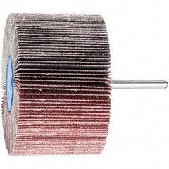 PFERD - 3" Diam x 2" Face Width, Aluminum Oxide Coated Mounted Flap Wheel - 1/4" Shank Mount, 80 Grit, 6,000 Max RPM - Benchmark Tooling