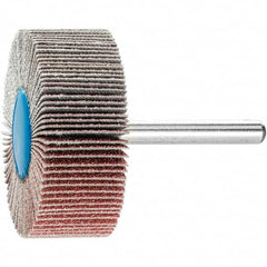 PFERD - 2" Diam x 3/4" Face Width, Aluminum Oxide Coated Mounted Flap Wheel - 1/4" Shank Mount, 80 Grit, 23,000 Max RPM - Benchmark Tooling