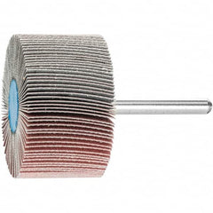 PFERD - 2" Diam x 1" Face Width, Aluminum Oxide Coated Mounted Flap Wheel - 1/4" Shank Mount, 240 Grit, 23,000 Max RPM - Benchmark Tooling