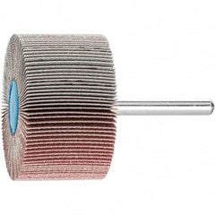 PFERD - 2" Diam x 1" Face Width, Aluminum Oxide Coated Mounted Flap Wheel - 1/4" Shank Mount, 180 Grit, 23,000 Max RPM - Benchmark Tooling