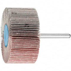 PFERD - 2-1/2" Diam x 1" Face Width, Aluminum Oxide Coated Mounted Flap Wheel - 1/4" Shank Mount, 120 Grit, 23,000 Max RPM - Benchmark Tooling