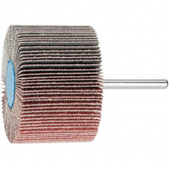 PFERD - 2-1/2" Diam x 1-1/2" Face Width, Aluminum Oxide Coated Mounted Flap Wheel - 1/4" Shank Mount, 60 Grit, 13,000 Max RPM - Benchmark Tooling