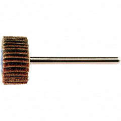 PFERD - 1" Diam x 1" Face Width, Aluminum Oxide Coated Mounted Flap Wheel - 1/8" Shank Mount, 80 Grit, 25,000 Max RPM - Benchmark Tooling