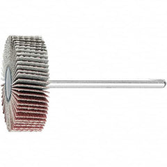 PFERD - 1-3/16" Diam x 3/8" Face Width, Aluminum Oxide Coated Mounted Flap Wheel - 1/8" Shank Mount, 180 Grit, 25,000 Max RPM - Benchmark Tooling