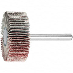 PFERD - 1-1/2" Diam x 1/2" Face Width, Aluminum Oxide Coated Mounted Flap Wheel - 1/4" Shank Mount, 60 Grit, 23,000 Max RPM - Benchmark Tooling