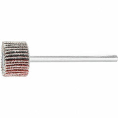 PFERD - 5/8" Diam x 3/8" Face Width, Aluminum Oxide Coated Mounted Flap Wheel - 1/8" Shank Mount, 80 Grit, 50,000 Max RPM - Benchmark Tooling
