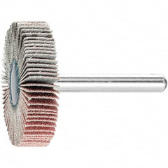 PFERD - 1-1/2" Diam x 1/2" Face Width, Aluminum Oxide Coated Mounted Flap Wheel - 1/4" Shank Mount, 120 Grit, 23,000 Max RPM - Benchmark Tooling