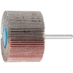 PFERD - 2-1/2" Diam x 1-1/2" Face Width, Aluminum Oxide Coated Mounted Flap Wheel - 1/4" Shank Mount, 120 Grit, 13,000 Max RPM - Benchmark Tooling