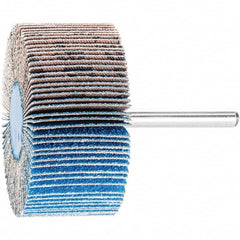 PFERD - 2-1/2" Diam x 1" Face Width, Aluminum Oxide Coated Mounted Flap Wheel - 1/4" Shank Mount, 80 Grit, 23,000 Max RPM - Benchmark Tooling
