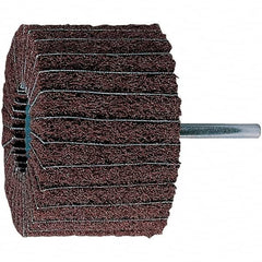 PFERD - 3" Diam x 2" Face Width, Aluminum Oxide Nonwoven Mounted Flap Wheel - 1/4" Shank Mount, 180 Grit, 7,500 Max RPM - Benchmark Tooling
