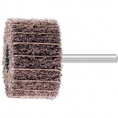 PFERD - 2" Diam x 1-1/4" Face Width, Aluminum Oxide Nonwoven Mounted Flap Wheel - 1/4" Shank Mount, 100 Grit, 12,000 Max RPM - Benchmark Tooling