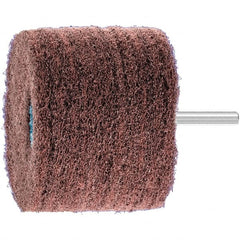 PFERD - 3" Diam x 2" Face Width, Aluminum Oxide Nonwoven Mounted Flap Wheel - 1/4" Shank Mount, 180 Grit, 7,500 Max RPM - Benchmark Tooling