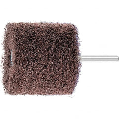 PFERD - 2-3/8" Diam x 2" Face Width, Aluminum Oxide Nonwoven Mounted Flap Wheel - 1/4" Shank Mount, 100 Grit, 10,000 Max RPM - Benchmark Tooling