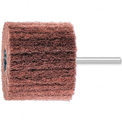 PFERD - 2-3/8" Diam x 2" Face Width, Aluminum Oxide Nonwoven Mounted Flap Wheel - 1/4" Shank Mount, 280 Grit, 10,000 Max RPM - Benchmark Tooling