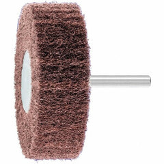 PFERD - 3" Diam x 1" Face Width, Aluminum Oxide Nonwoven Mounted Flap Wheel - 1/4" Shank Mount, 180 Grit, 7,500 Max RPM - Benchmark Tooling