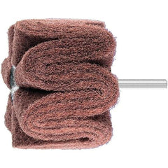 PFERD - 3" Diam x 2" Face Width, Aluminum Oxide Nonwoven Mounted Flap Wheel - 1/4" Shank Mount, 280 Grit, 7,500 Max RPM - Benchmark Tooling