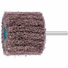 PFERD - 2-3/8" Diam x 2" Face Width, Aluminum Oxide Nonwoven Mounted Flap Wheel - 1/4" Shank Mount, 100 Grit, 10,000 Max RPM - Benchmark Tooling
