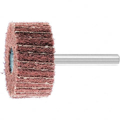 PFERD - 1-1/2" Diam x 3/4" Face Width, Aluminum Oxide Nonwoven Mounted Flap Wheel - 1/4" Shank Mount, 180 Grit, 15,000 Max RPM - Benchmark Tooling