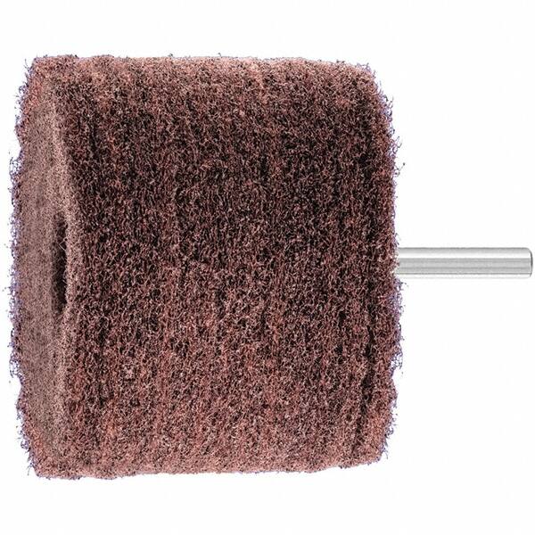 PFERD - 3" Diam x 2" Face Width, Aluminum Oxide Nonwoven Mounted Flap Wheel - 1/4" Shank Mount, 280 Grit, 7,500 Max RPM - Benchmark Tooling