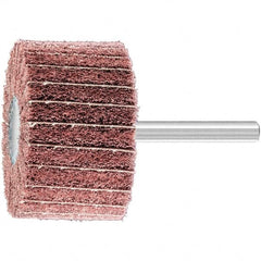 PFERD - 2" Diam x 1-1/4" Face Width, Aluminum Oxide Nonwoven Mounted Flap Wheel - 1/4" Shank Mount, 180 Grit, 12,000 Max RPM - Benchmark Tooling